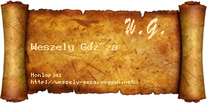 Weszely Géza névjegykártya