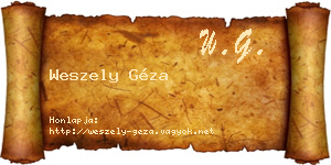 Weszely Géza névjegykártya