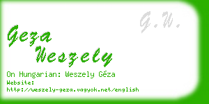 geza weszely business card