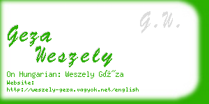 geza weszely business card